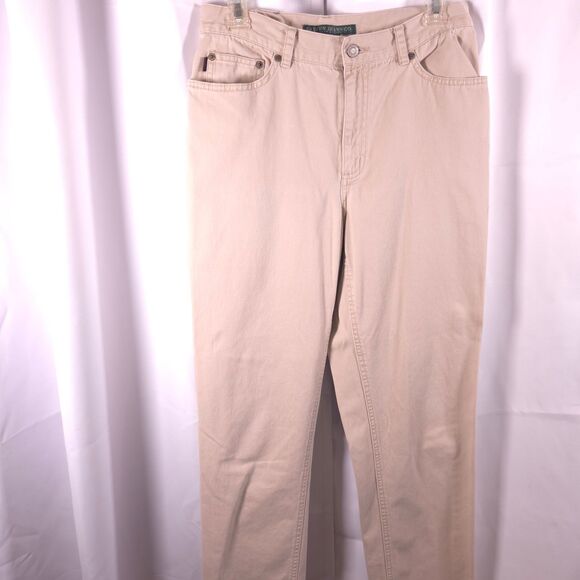 Lauren Jeans Co Ralph Lauren Womens 8 30x29 Beige Cotton Jeans - Picture 1 of 8